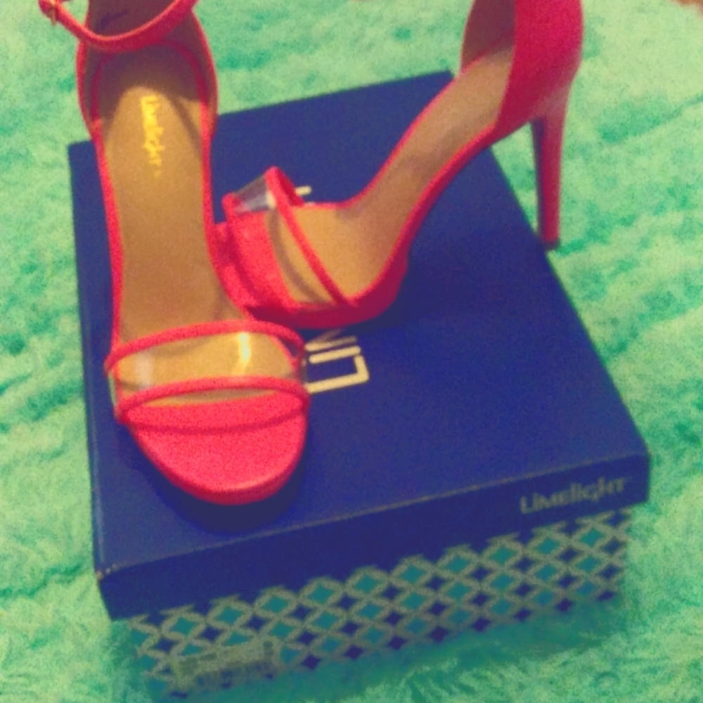 Angie Pink/clear Limelight heels
